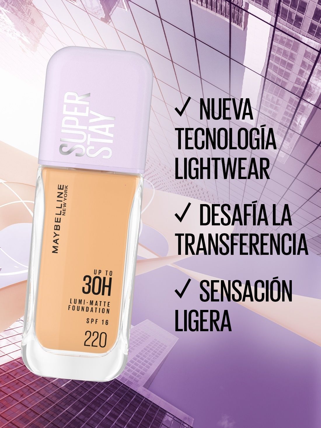 Maybelline maquillaje l&iacute;quido super stay lumi matte 22024