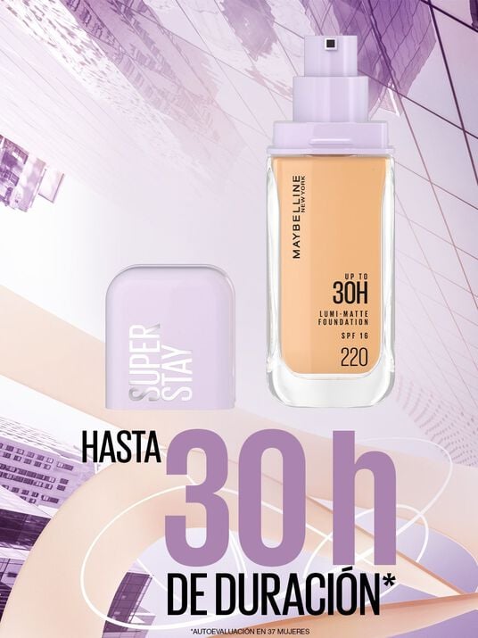 Maybelline maquillaje l&iacute;quido super stay lumi matte 22024, 220 AS X, hi-res
