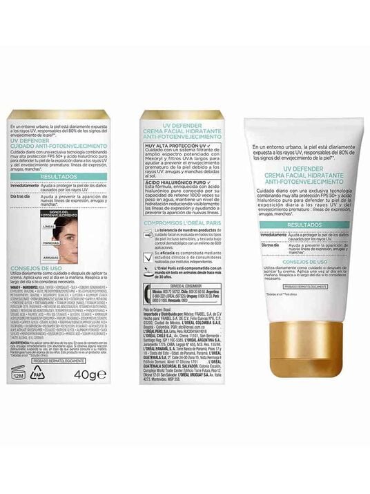 L'Or&eacute;al Paris protector UV defender FPS 50+ anti brillo sin color  35321, &Uacute;NICO, hi-res